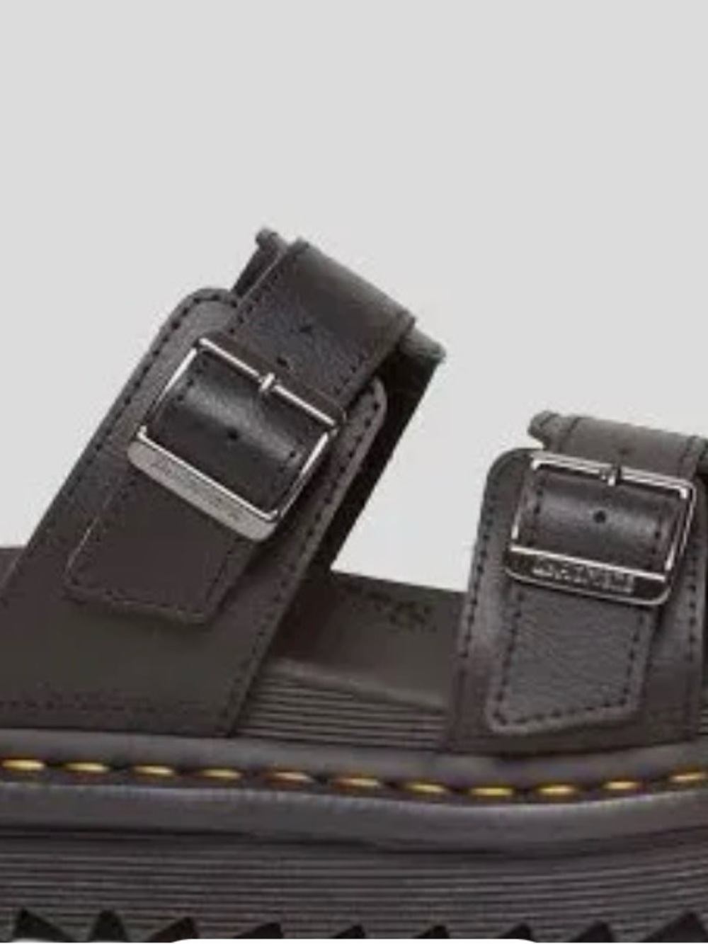 Dr. Martens Black Double Buckle Platform Sandals - Picture 3 of 4
